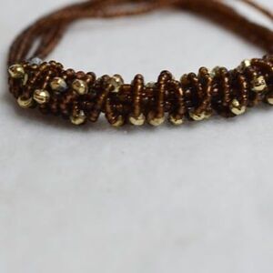 Snazzy Trendy Beads On Beads Brown Tones Stretch 6 Inch Like New Bracelet